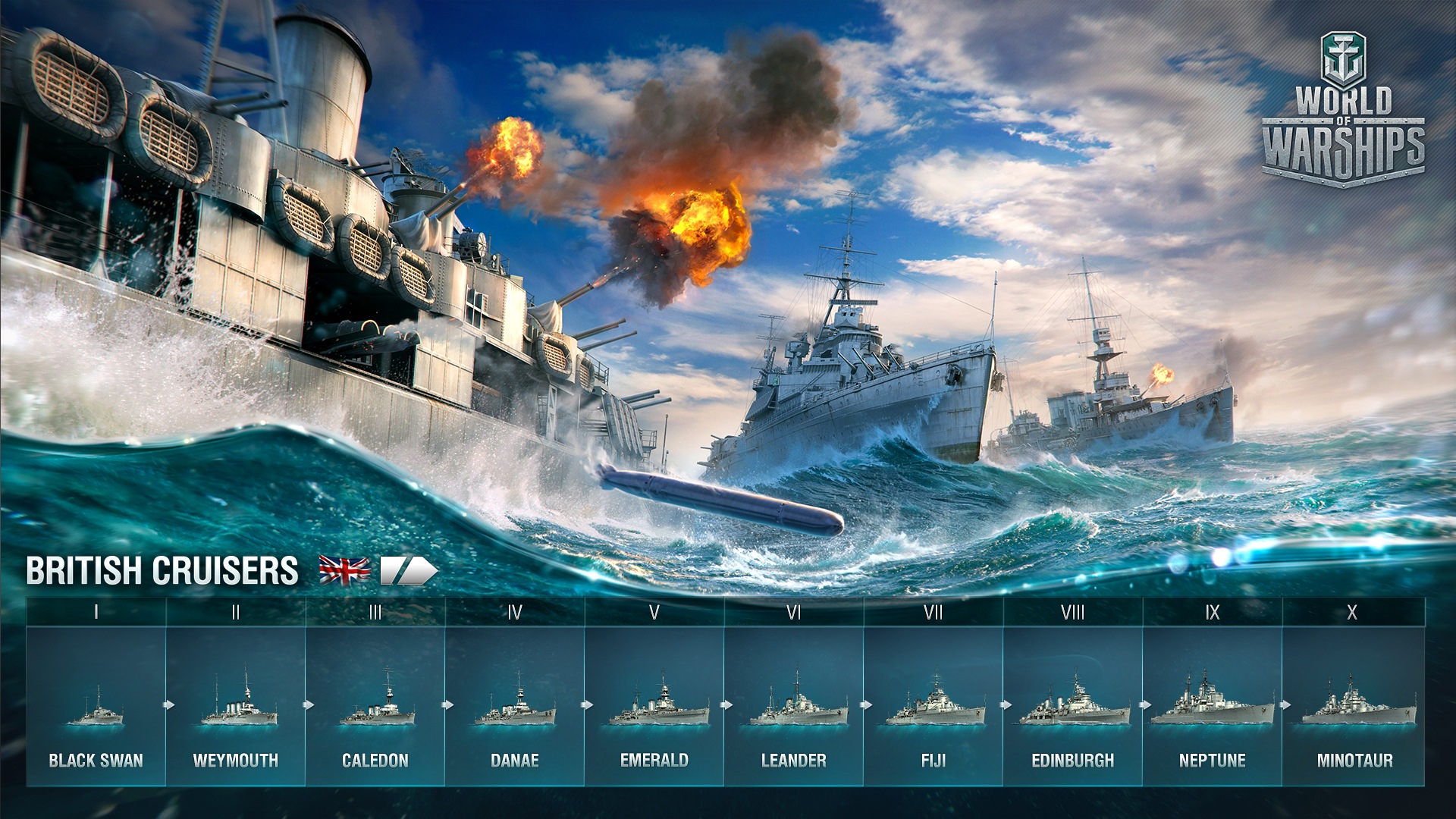 Screenshot of British Cruisers in World of Warships