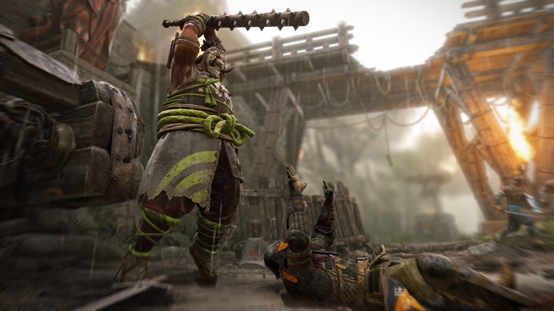 The Shugoki class in For Honor can strike as fast as a snake with his light attack and push back enemies with his heavy attack.