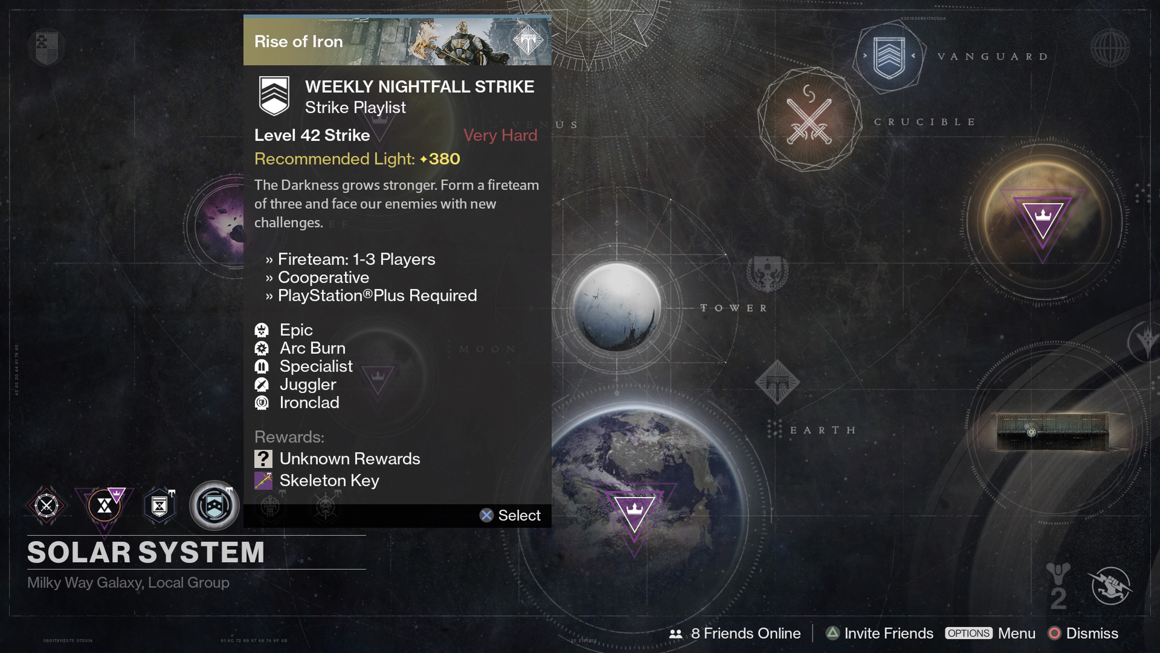 Grab three friends and form a Fireteam of three to complete the Weekly Nightfall Strike