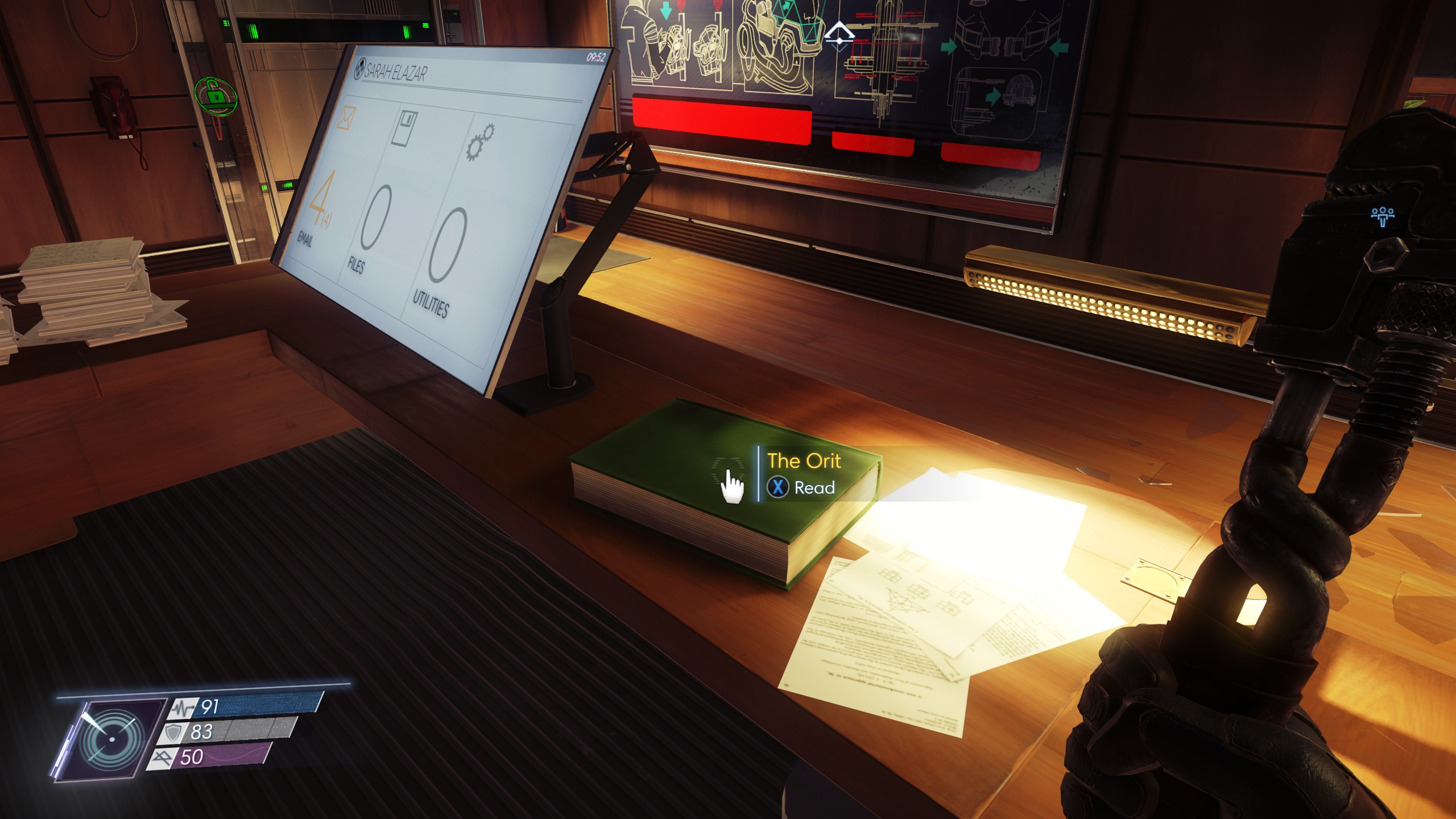 You'll find The Orit on the same desk where you located the Shotgun.