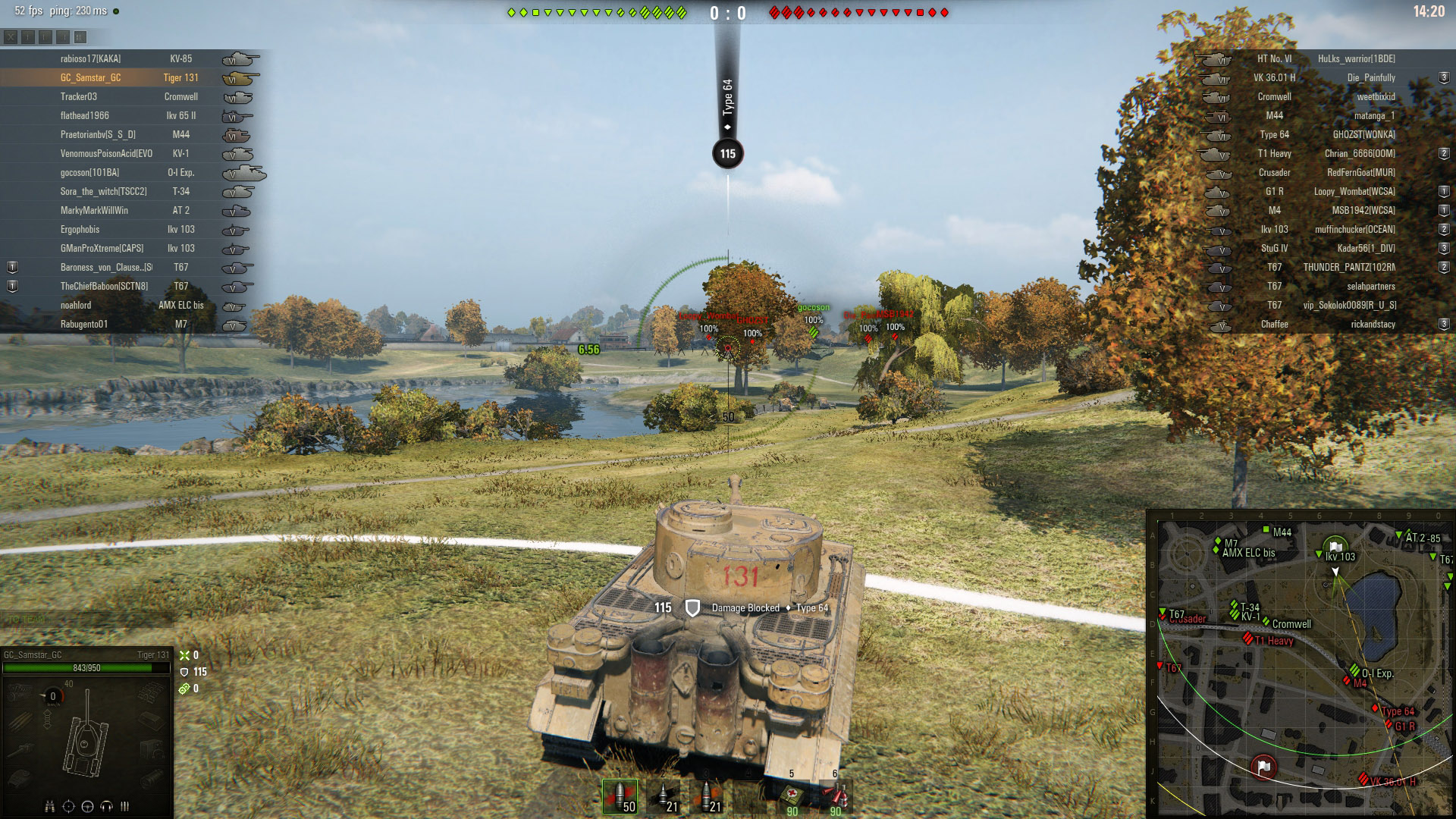 The Tiger 131 can effectively bounce shots when top- or at-tier.