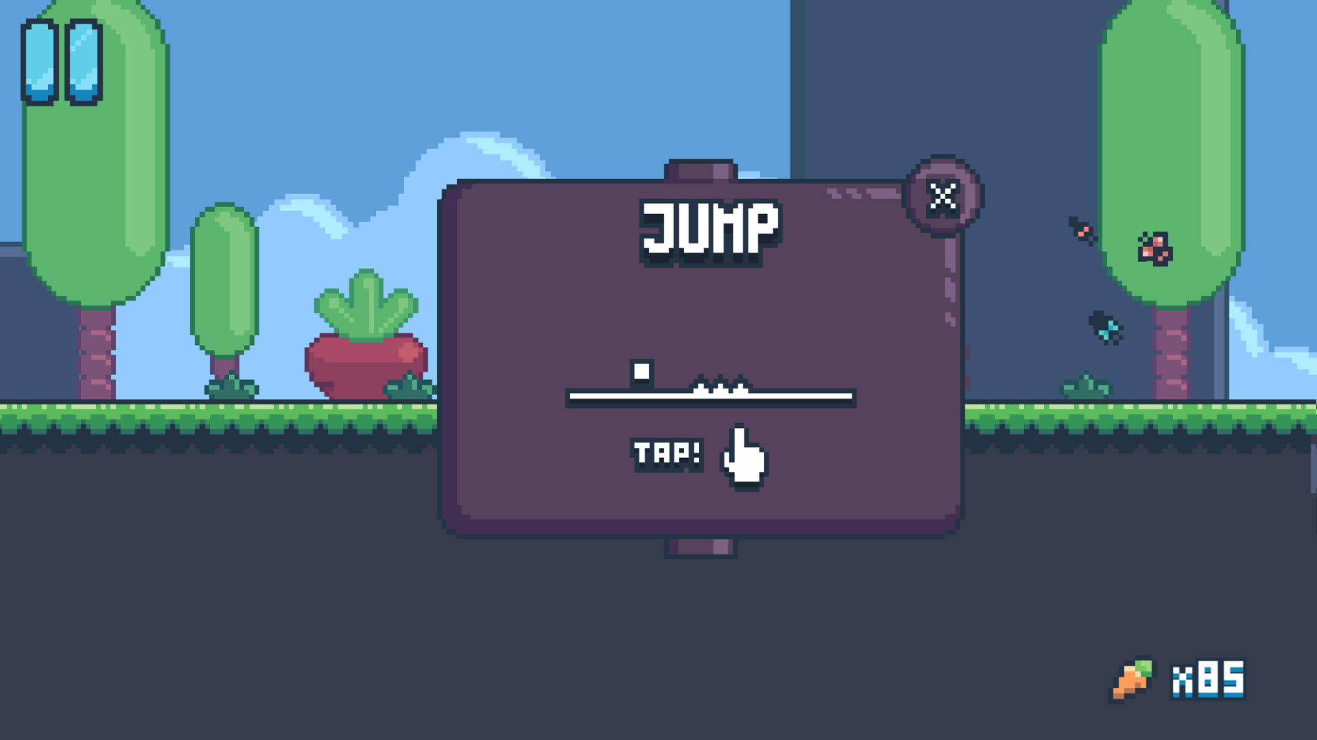 In Yeah Bunny, you jump simply by tapping the screen.