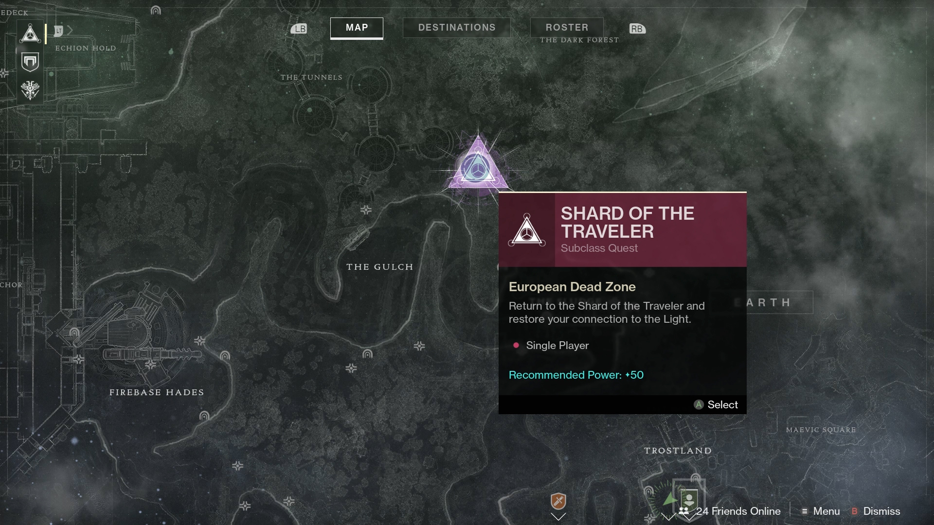 A new mission will appear on your map when the Quest Item is charged.