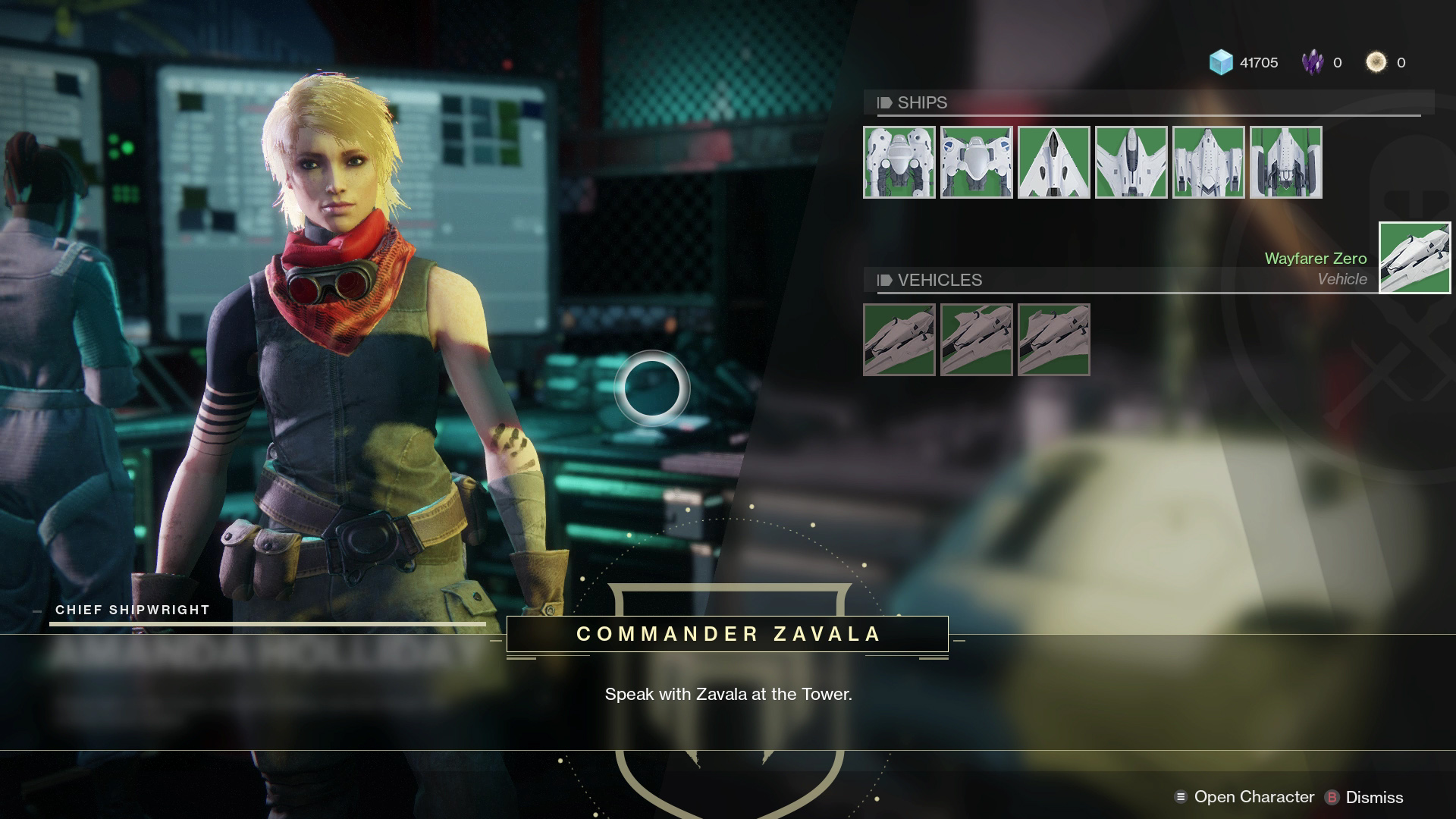 You will need to find Amanda Holliday in the Social Space to receive your first Sparrow in Destiny 2.