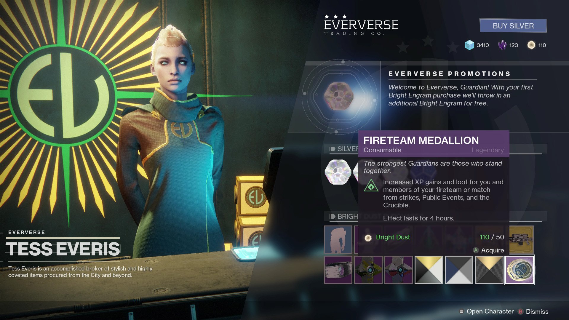 Fireteam Medallions increase the amount of XP and loot you receive, the latter of which can be dismantled into Glimmer.