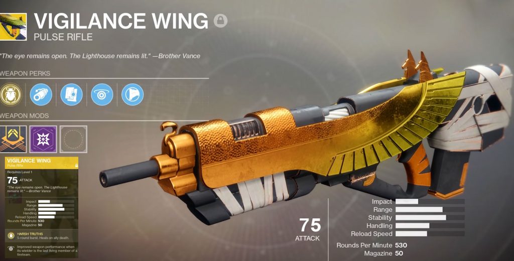 The 5-round burst from Vigilance Wing decimates opponents in the Crucible.