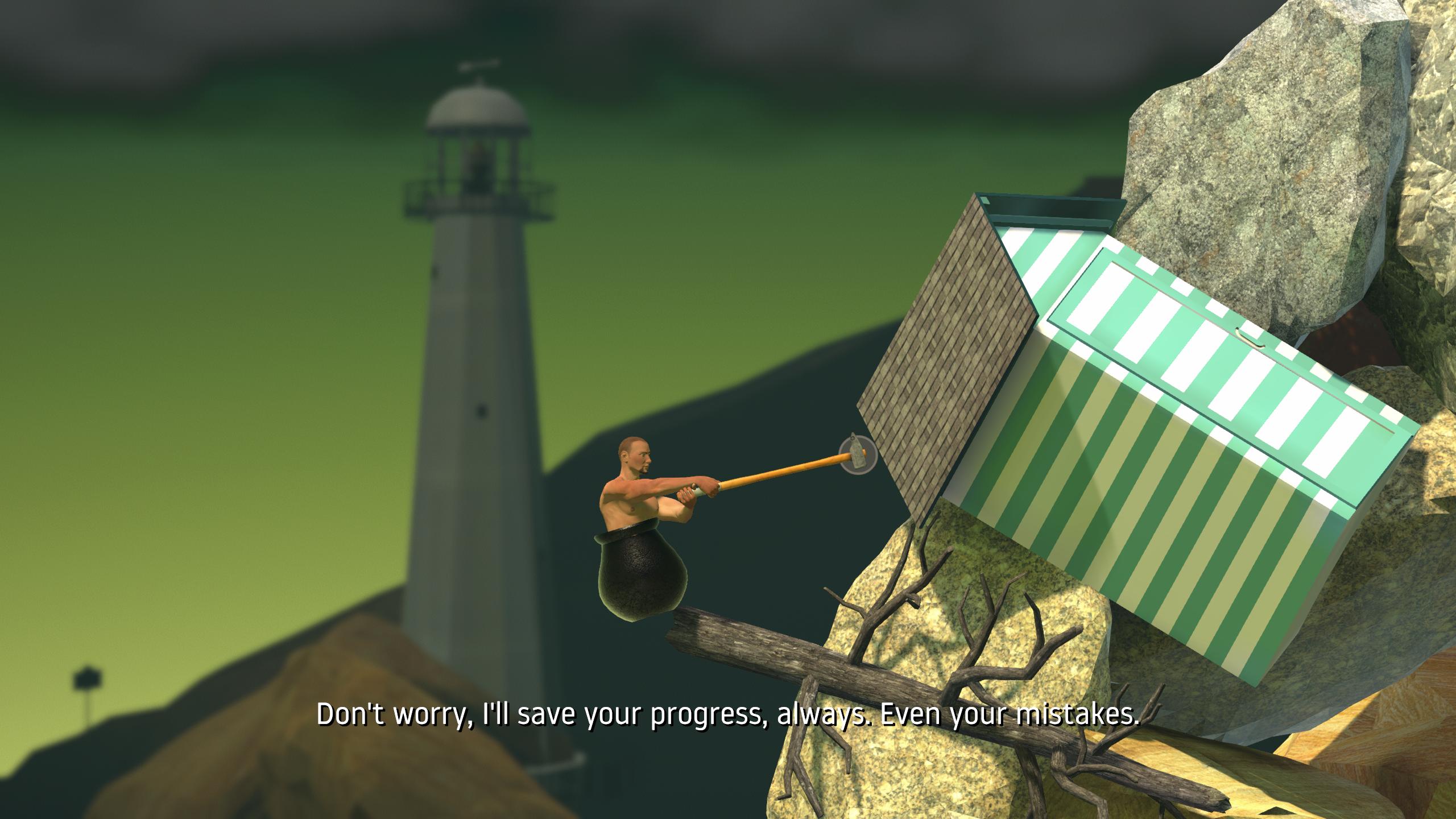 getting over it game pretentious