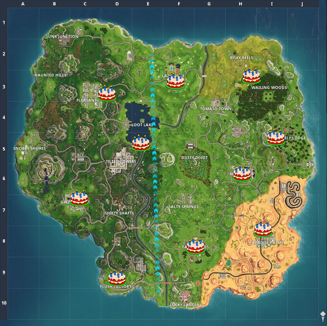 All 10 cake spots © Epic Games