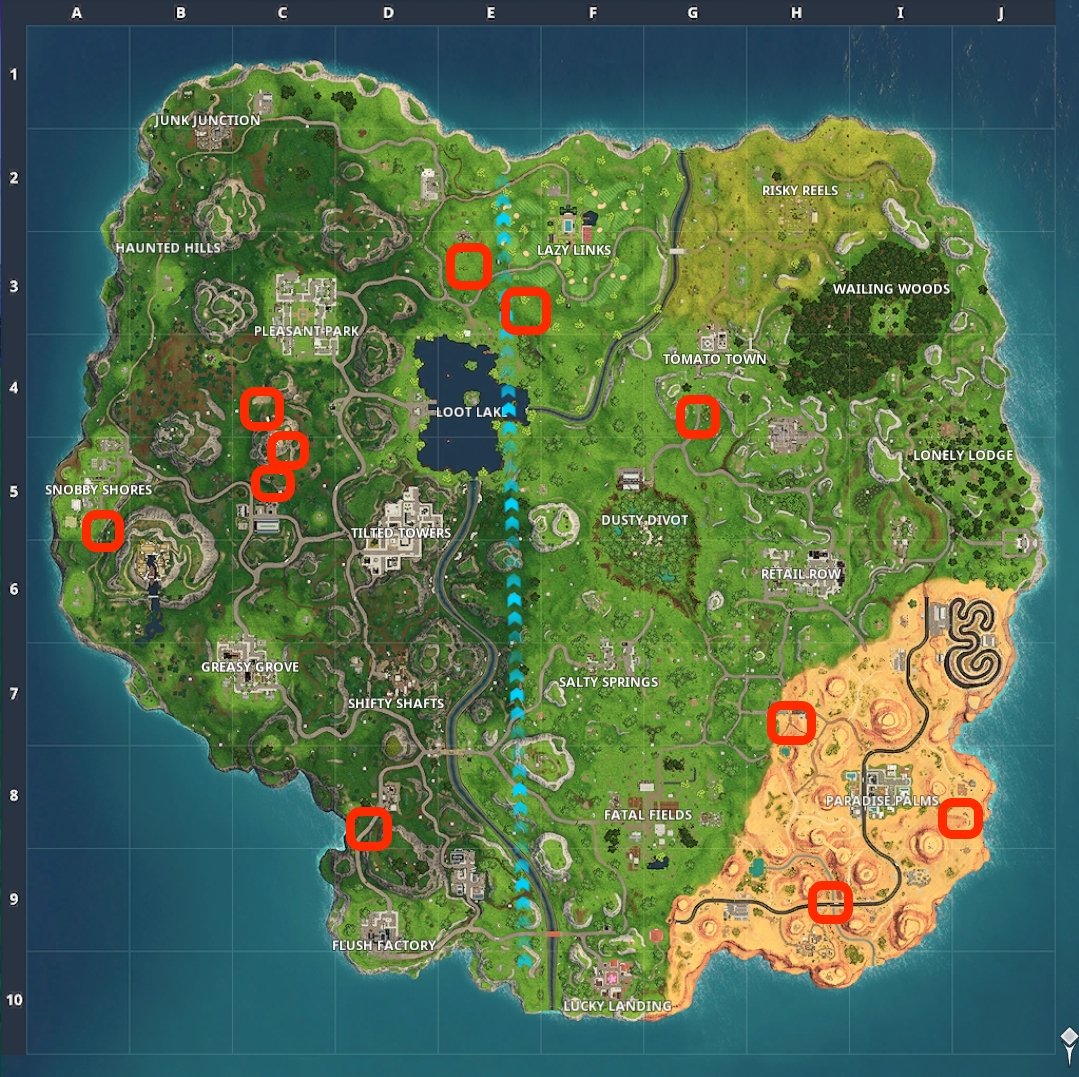 Fortnite Season 5 Map Flame Rings 