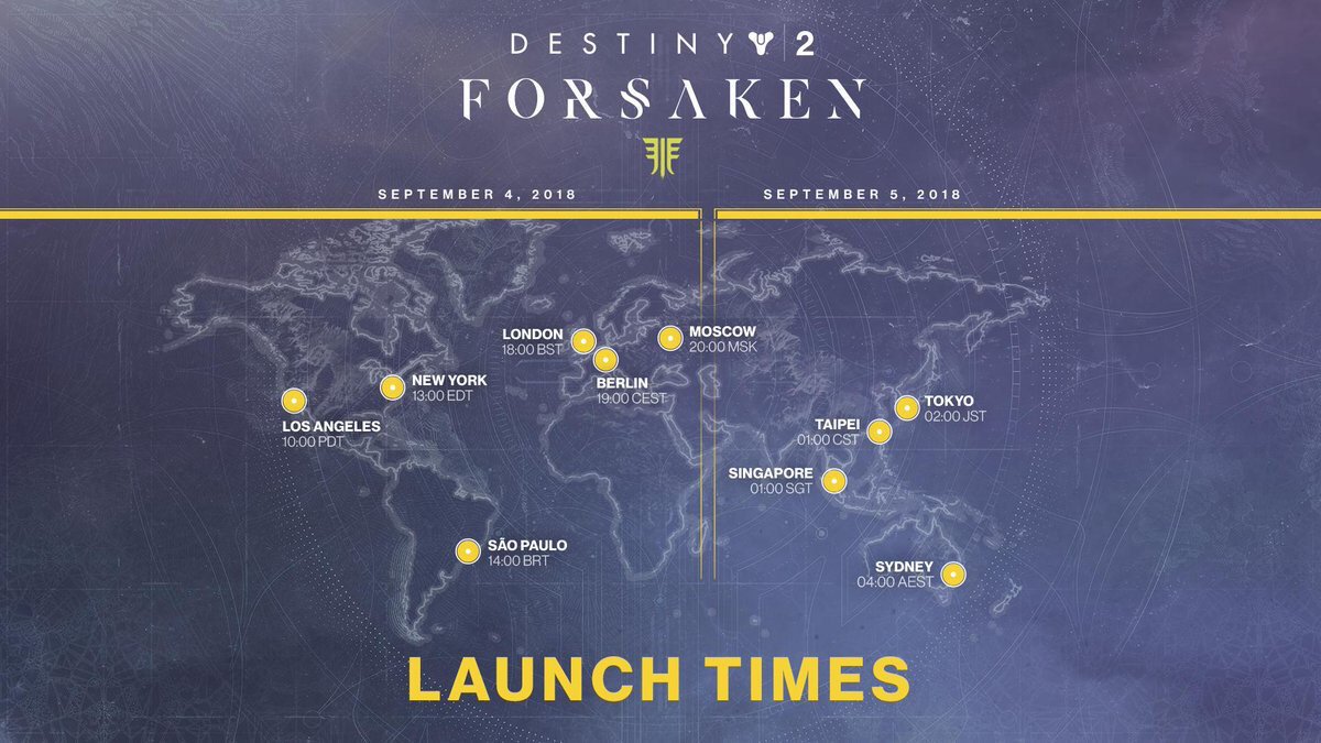 What time Destiny 2 Forsaken launch? |