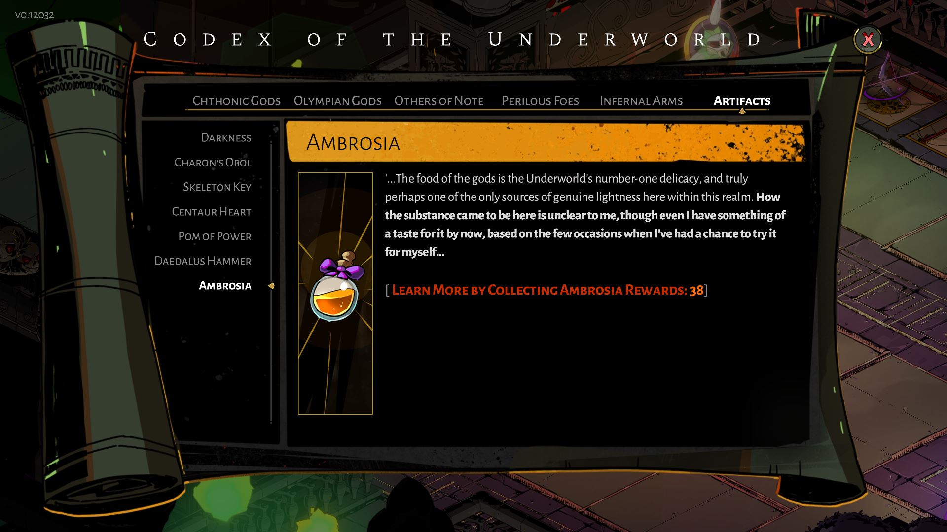 Ambrosia item in Hades