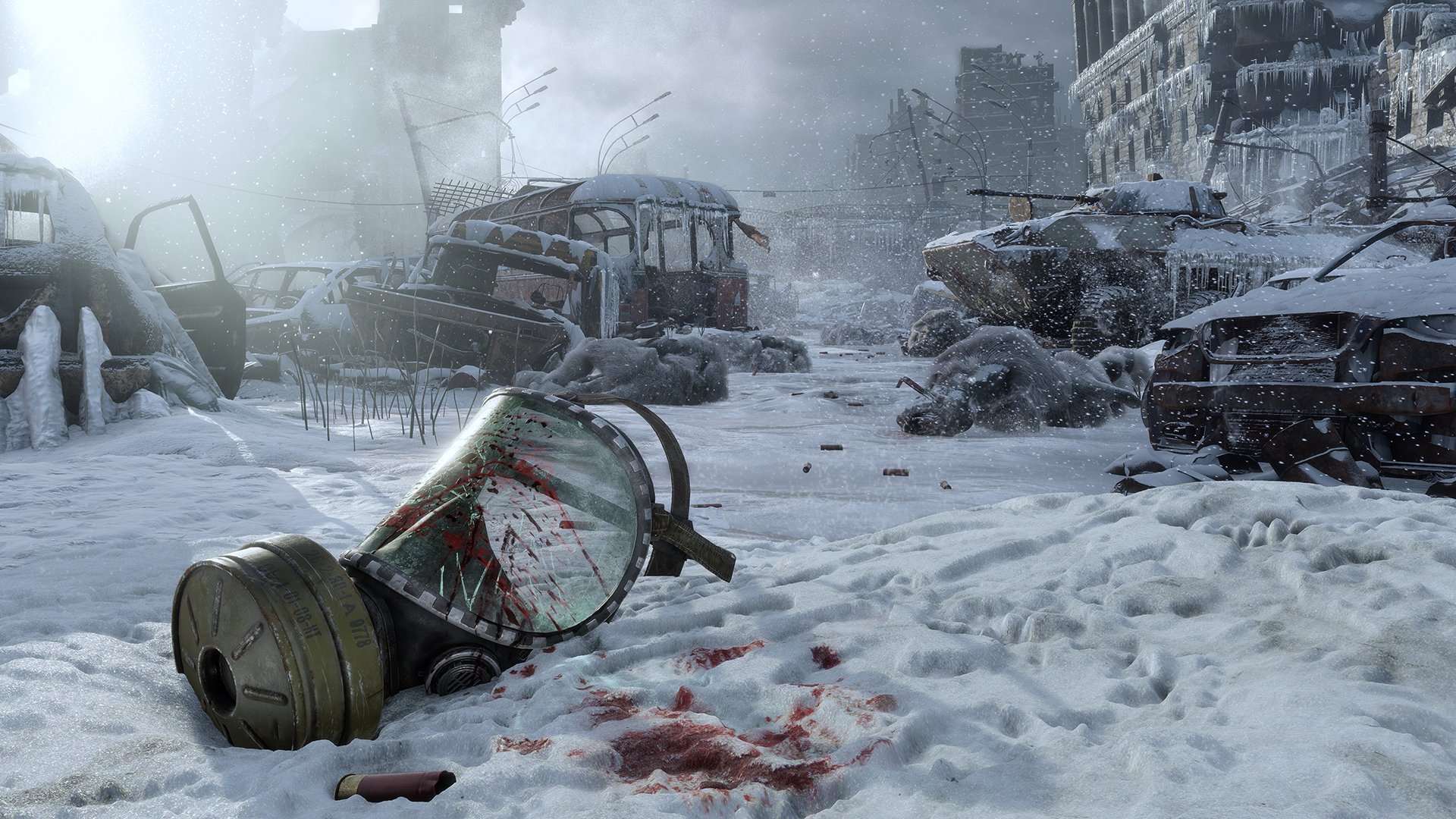 Metro Exodus features a nuclear winter landscape full of hostile, mutated enemies