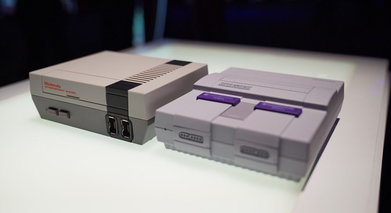 The NES and SNES Classic consoles from Nintendo