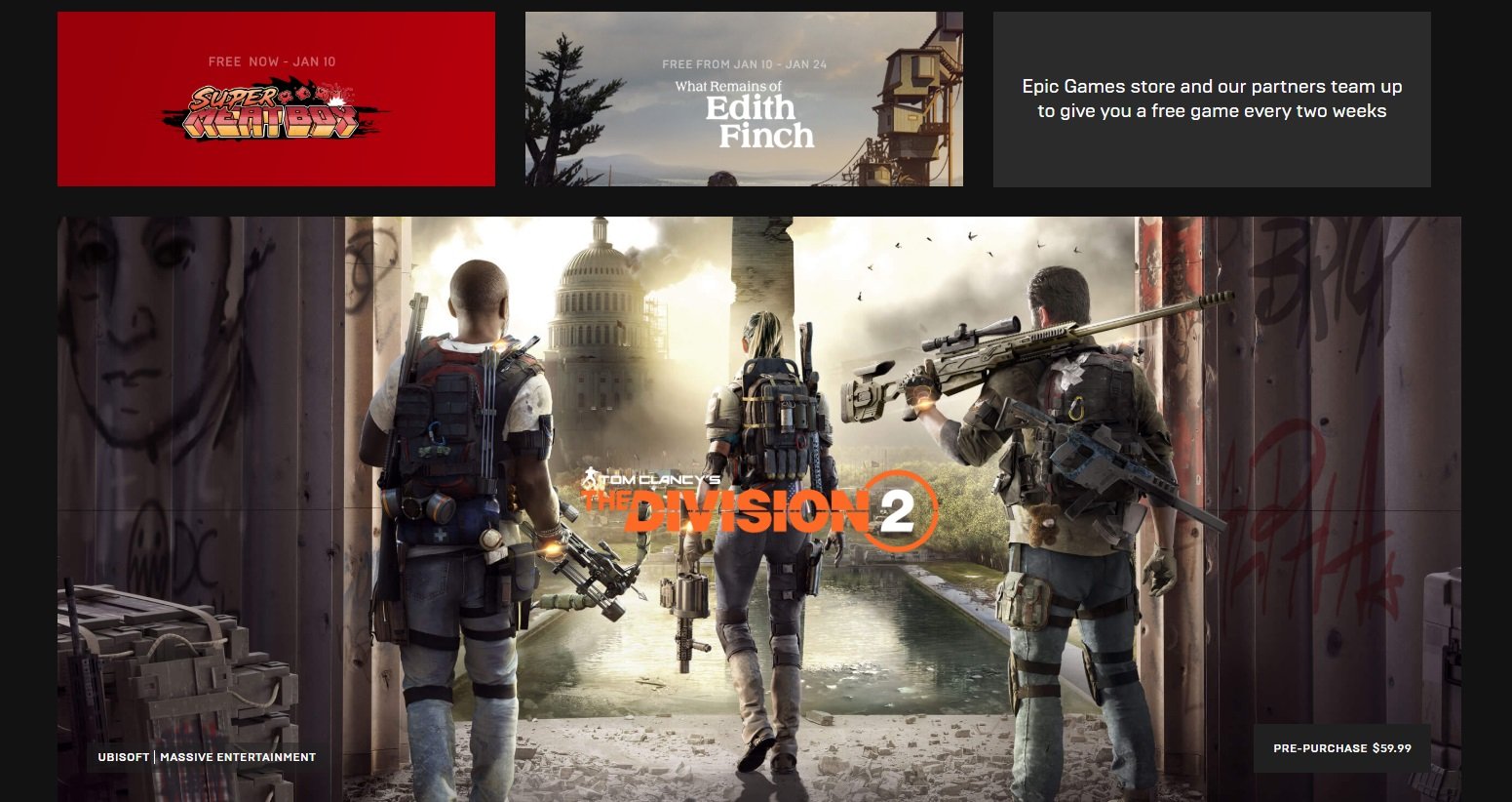 Tom Clancy's The Division 2 on the Epic Games Store