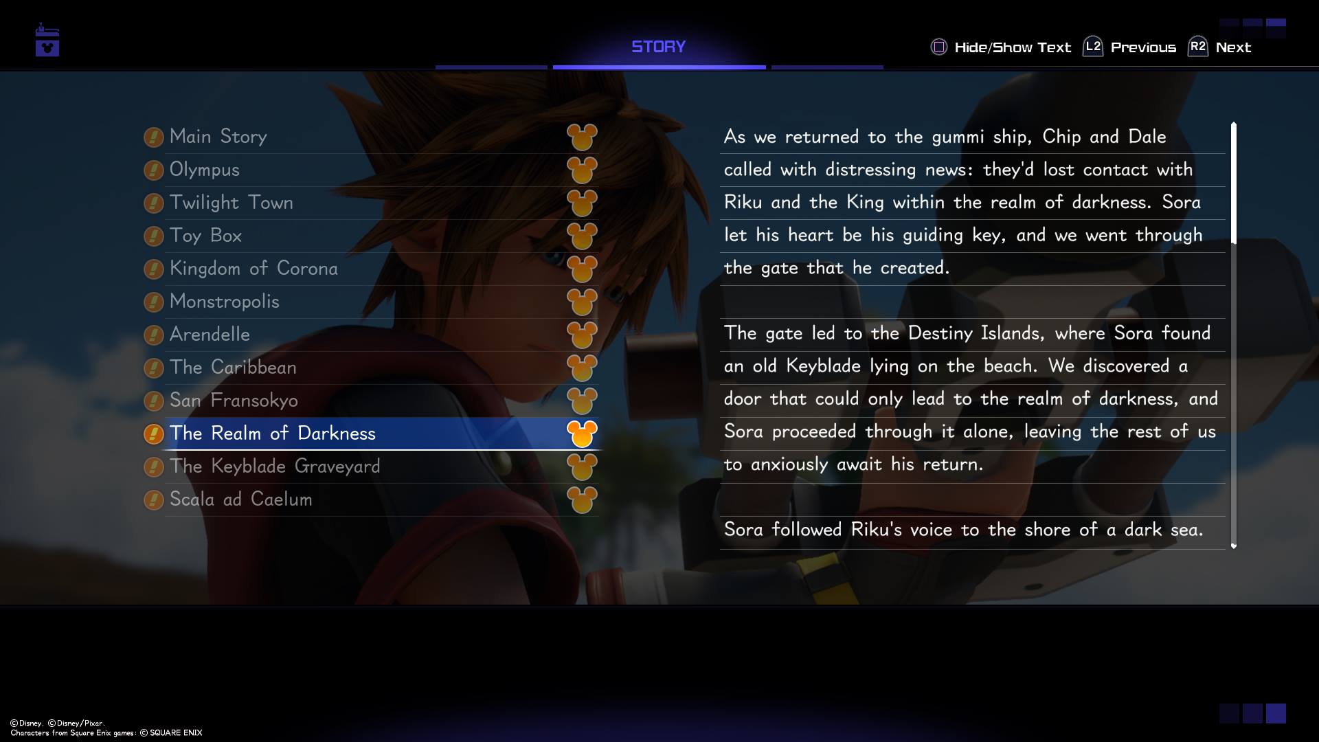 The 9th world to unlock in Kingdom Hearts 3 is the Realm of Darkness which acts as an intro to The Keyblade Graveyard.