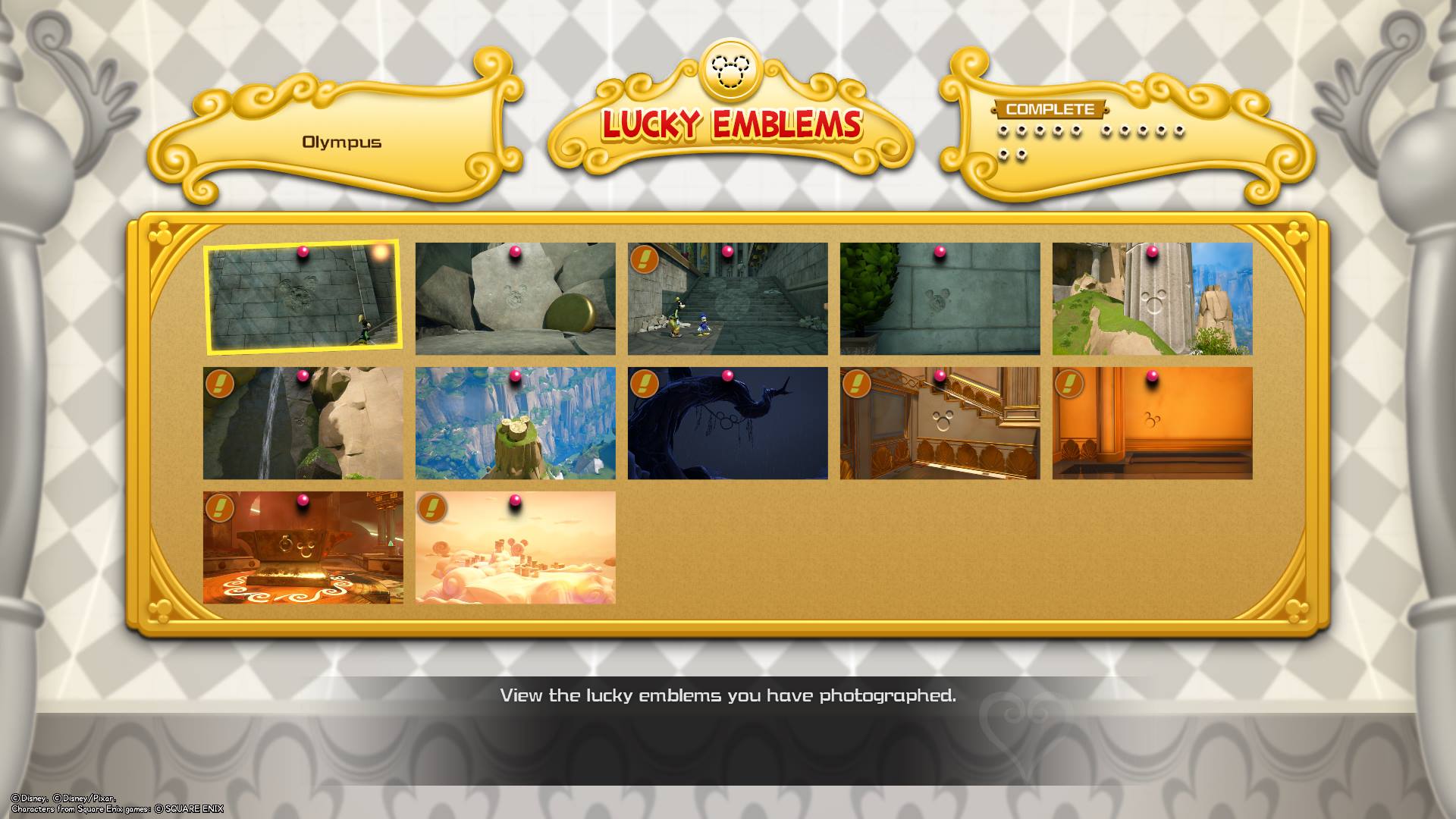 All Lucky Emblems in Olympus - Kingdom Hearts 3.