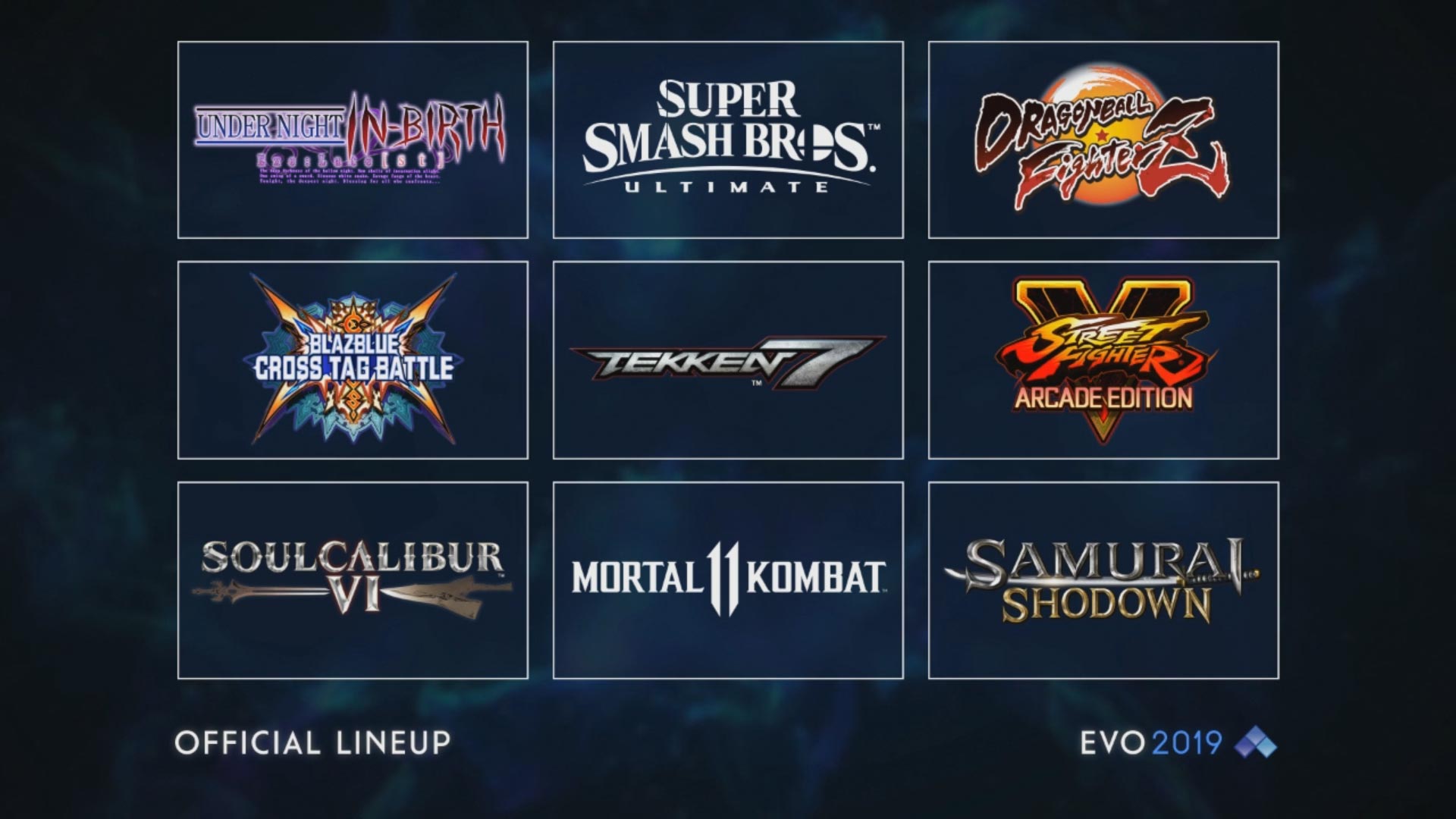 EVO 2019 games lineup