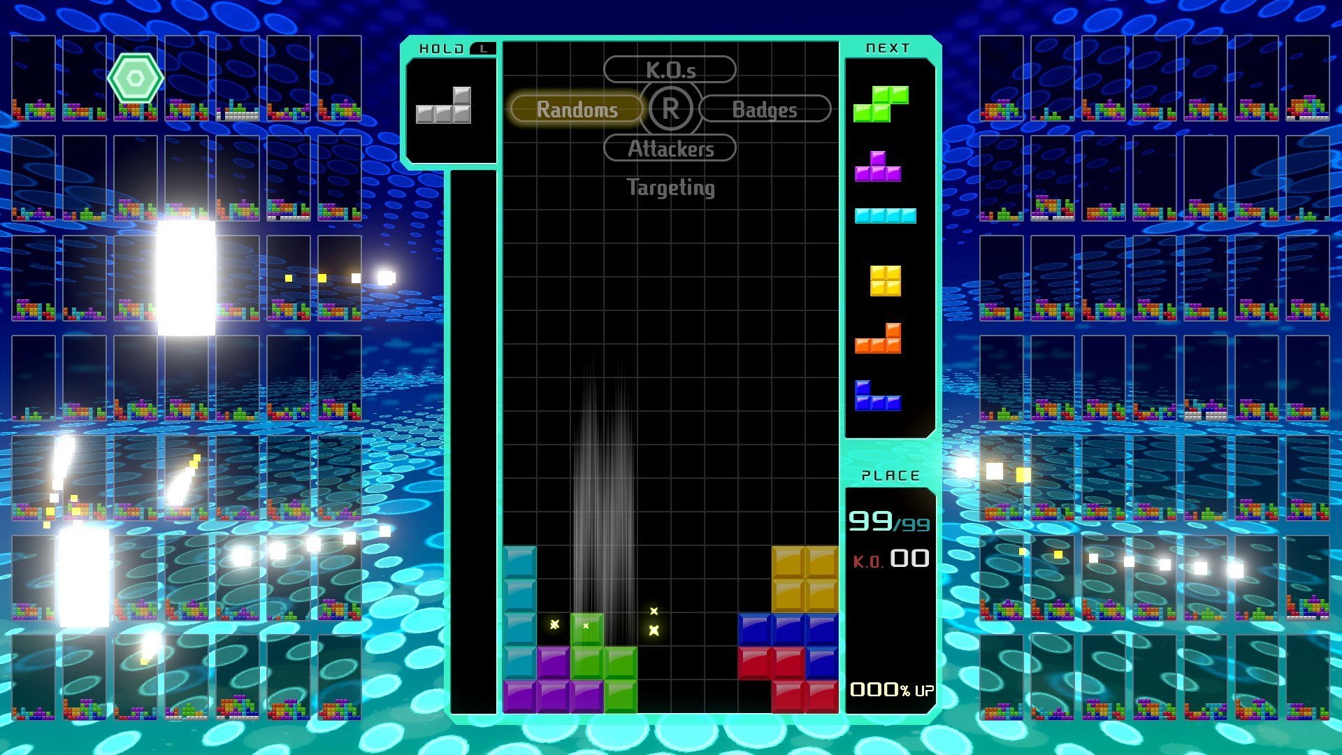 Avoid having your Tetris "stack" reach the top of the Matrix, as this will result in an immediate loss.© Tetris