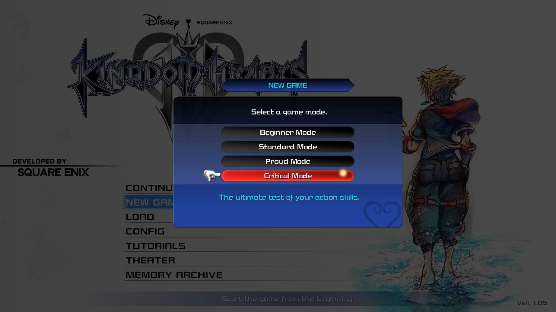 To play on Critical Mode, you'll need to start a new game in Kingdom Hearts 3.