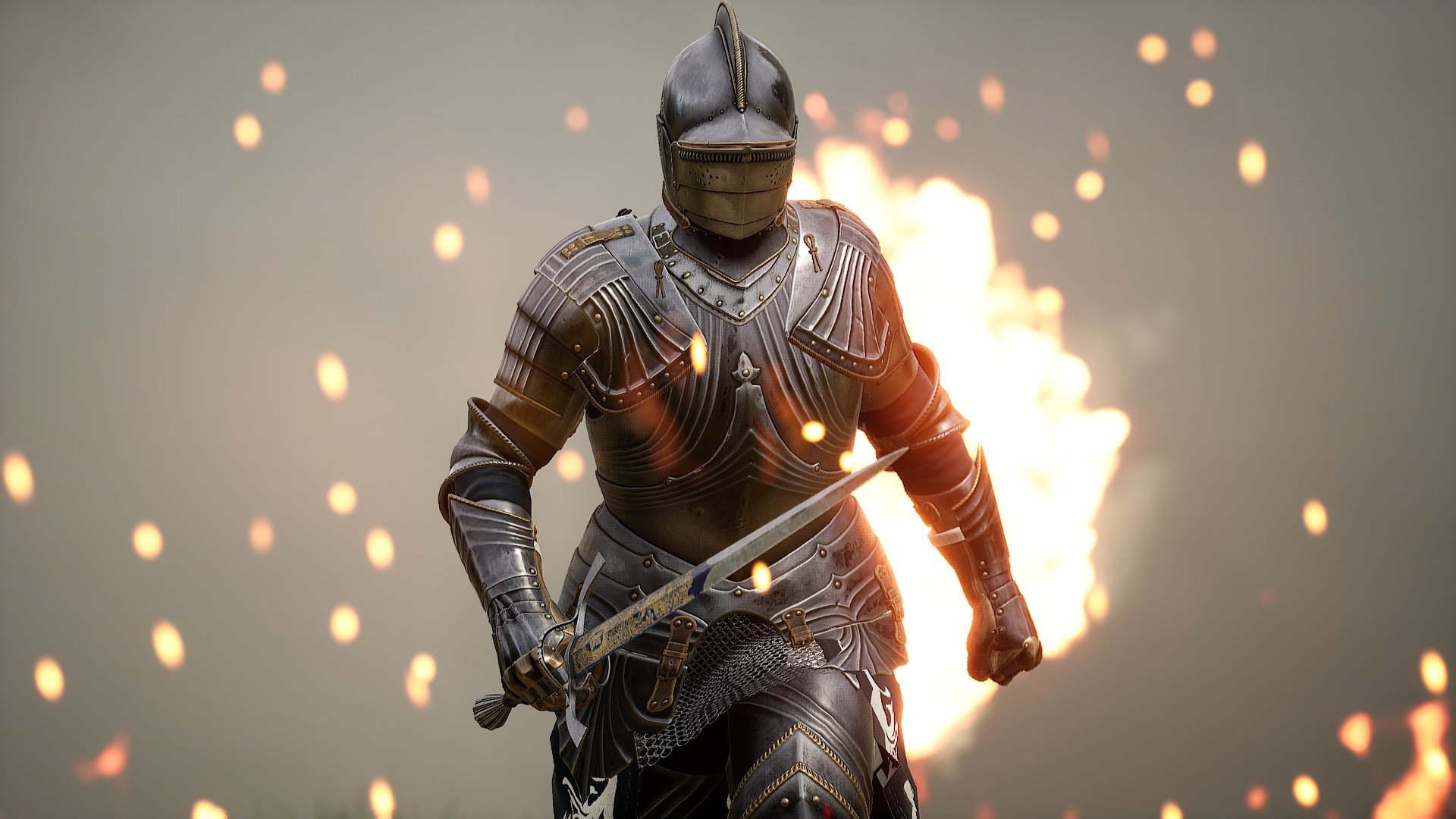 You can fine-tune your mercenary to your liking both in terms of exterior appearance and their weapons loadout in Mordhau.