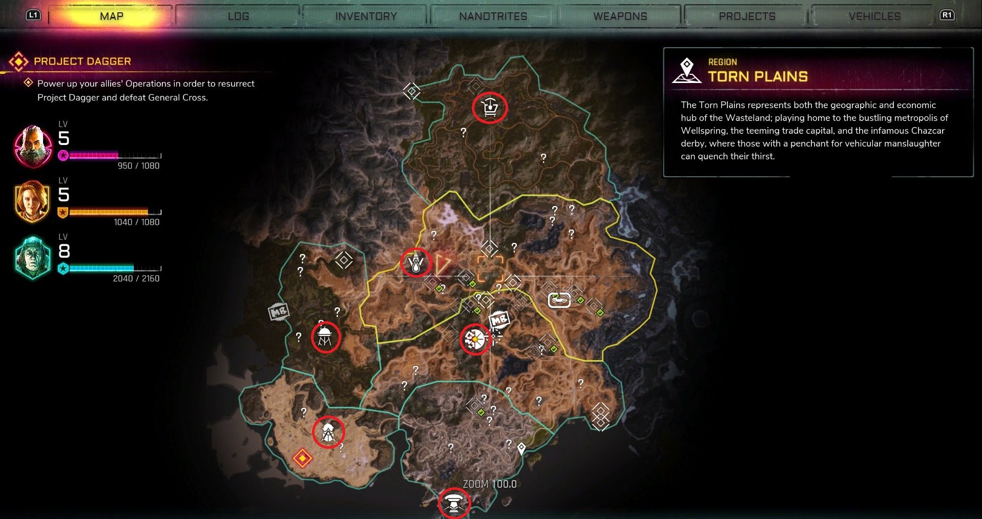 There are five main Trade Towns in Rage 2 which include Gunbarrel, Wellspring, Lagooney, Dreadwood, and Oasis.