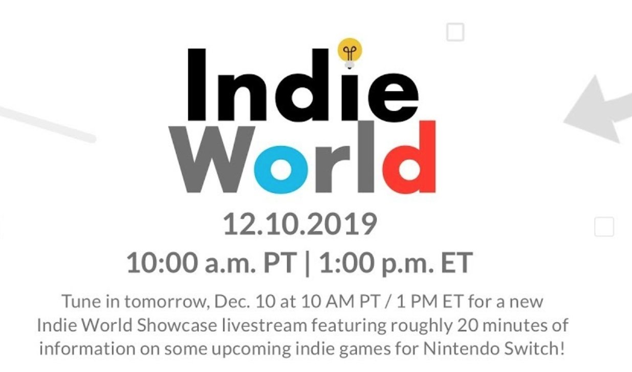 Nintendo hosting Indie World Showcase on December 10