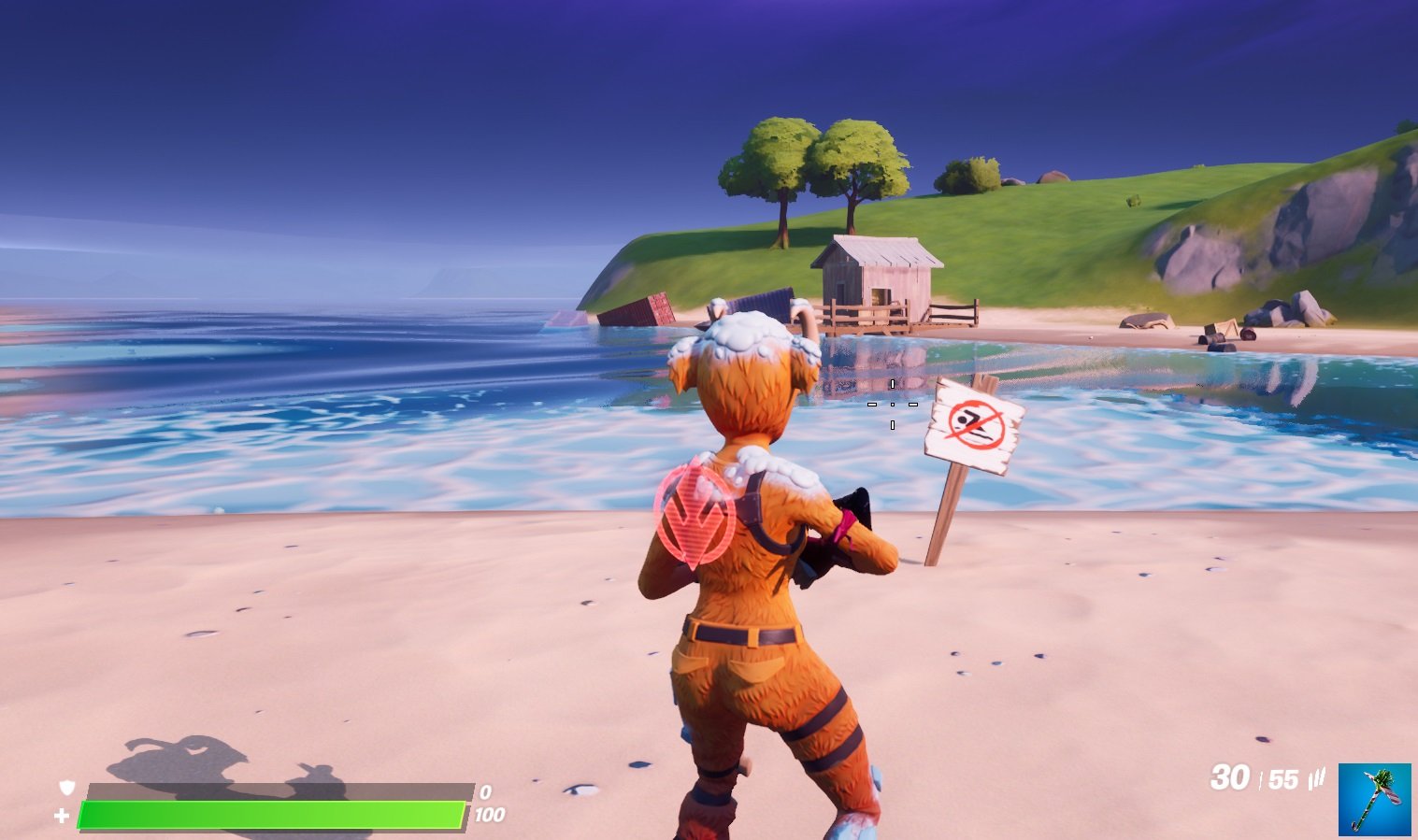 Fortnite No Swimming Sign - Sweaty Sands