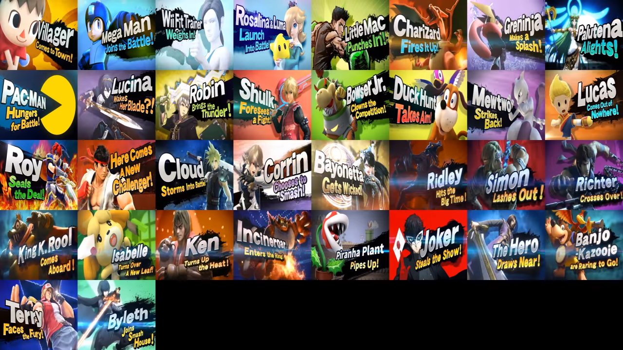 Watch All The Super Smash Bros Reveal Trailers Combined Allgamers 