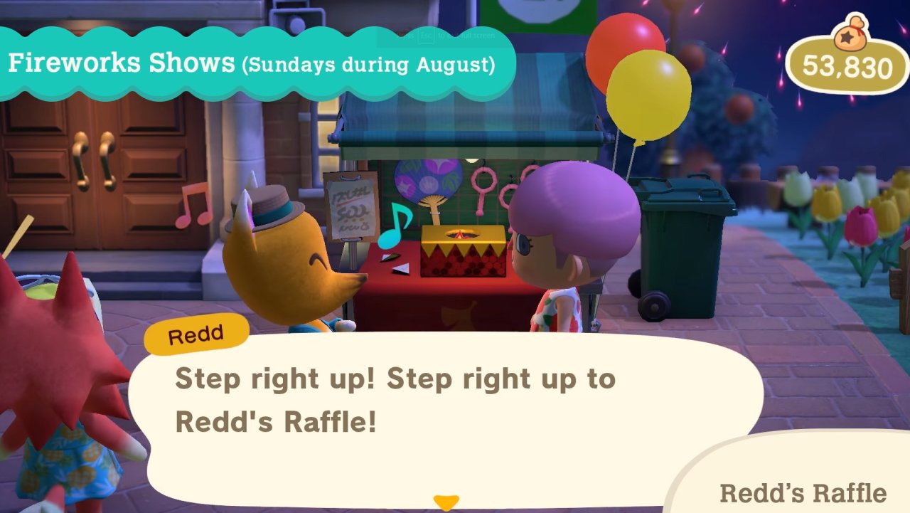 Redd's Raffle prizes in Animal Crossing New Horizons