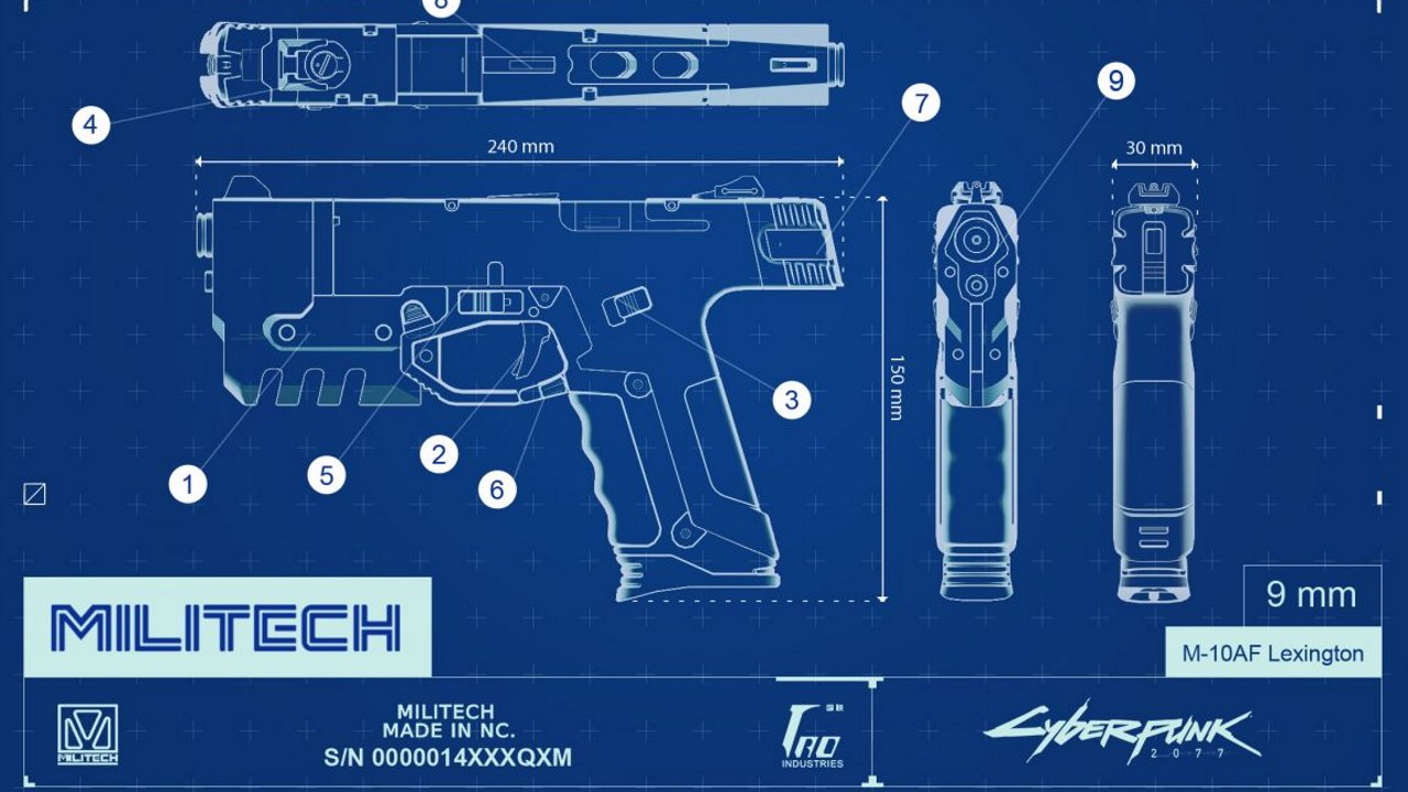 Cyberpunk 2077 all pistols m-10af