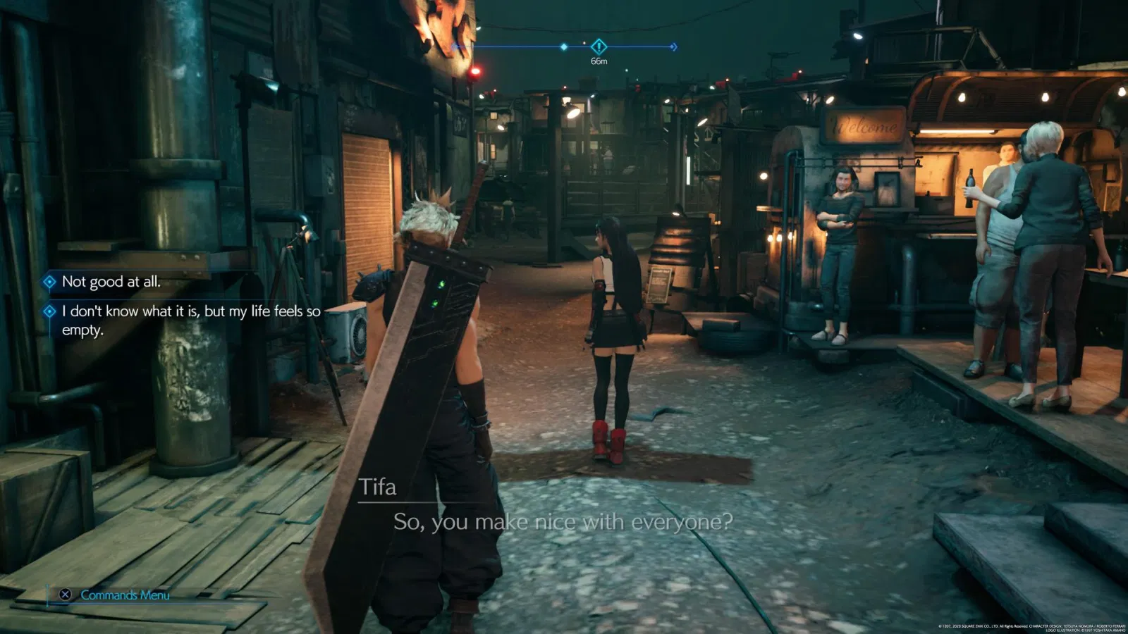 FF7 Remake’s on-screen subtitles also have a separate chat log for nearby NPC chatter.