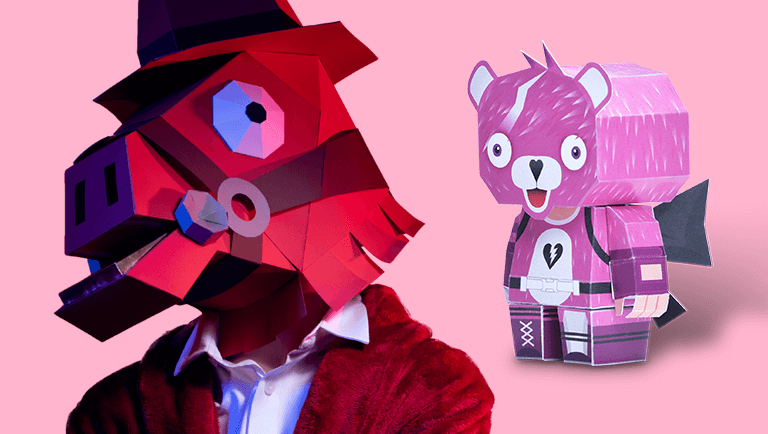 valentines day fortnite papercraft design masks