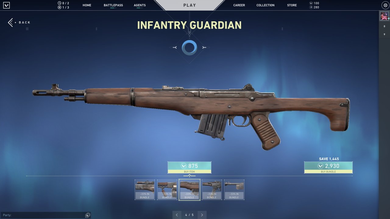 Valorant M1 Garand skin infantry guardian