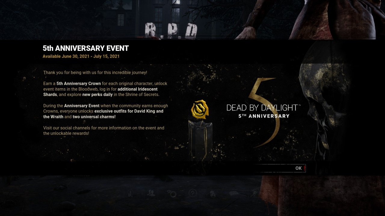 Dead By Daylight 5th Anniversary Codes Allgamers