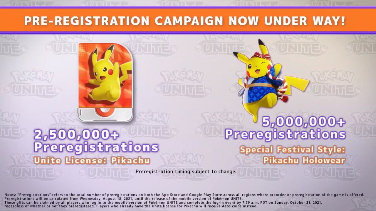 Pokemon Unite mobile pre-registrations pikachu