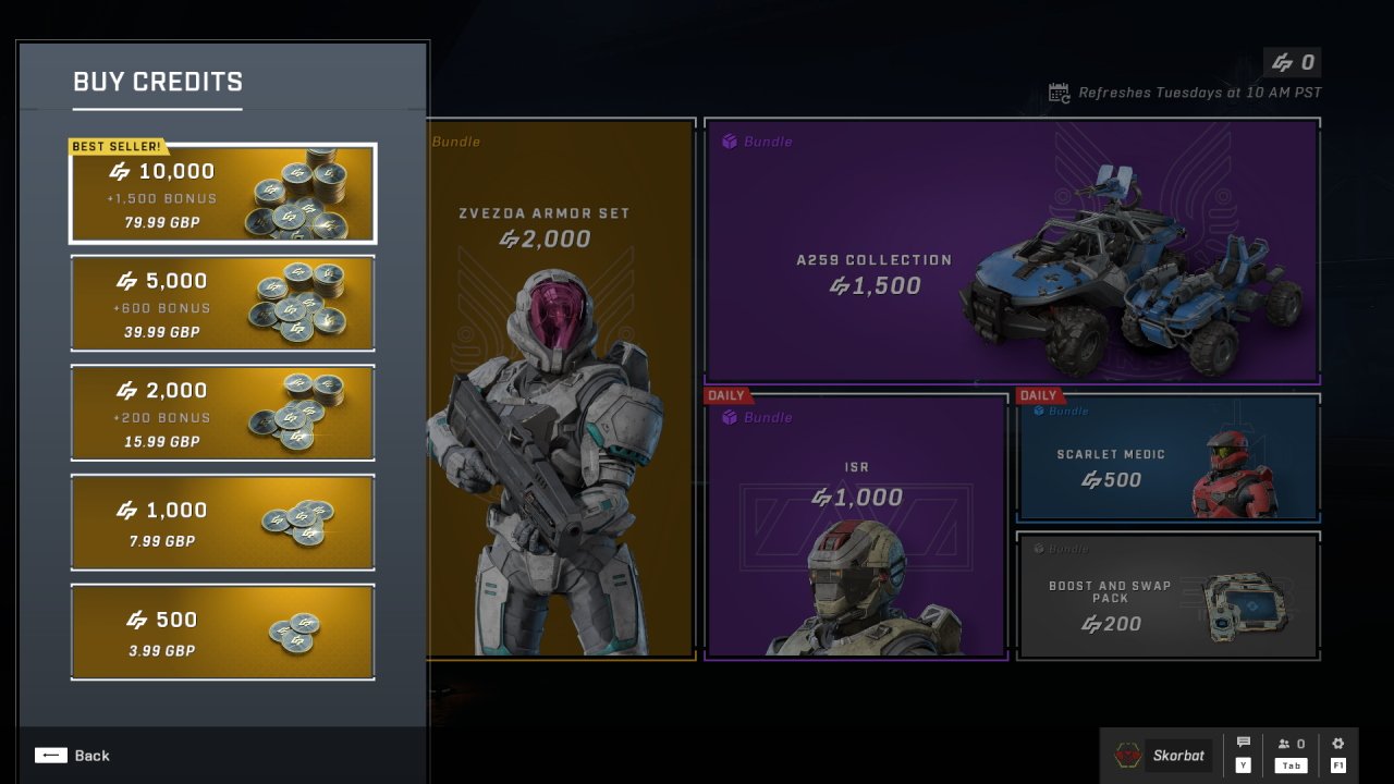 Halo infinite how to get credits - all credit bundles and prices