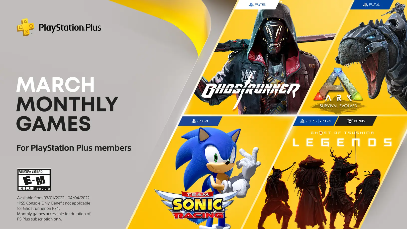 PS Plus games march 2022