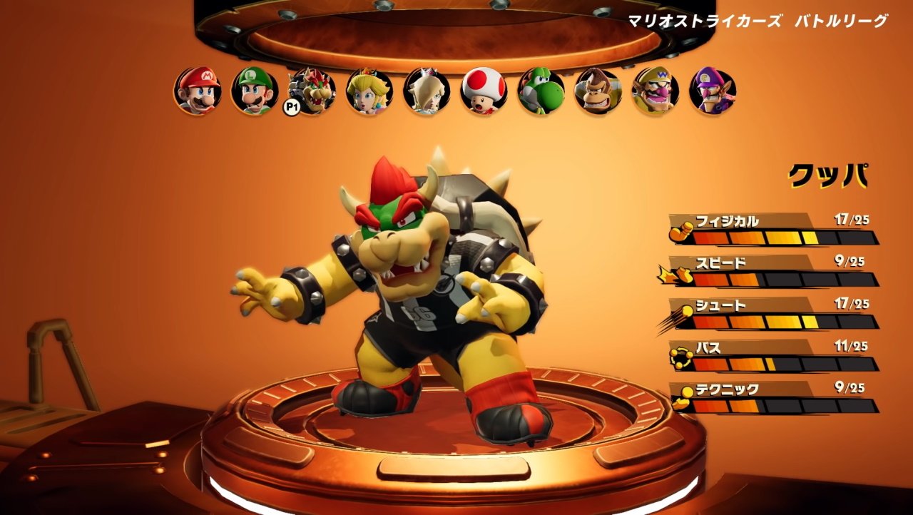 Playable characters mario strikers battle league roster