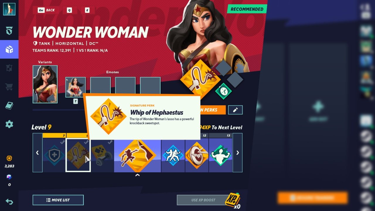 MultiVersus Wonder Woman best perks and partners