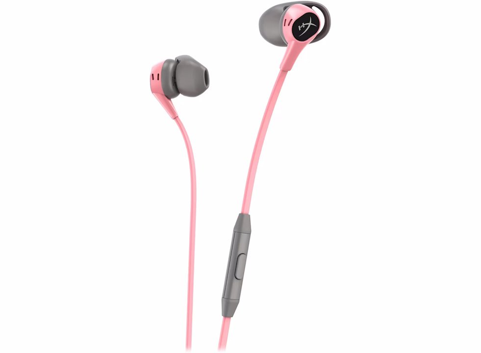 gaming earbuds holiday gift guide 2023 - the HyperX Cloud Earbuds pink 